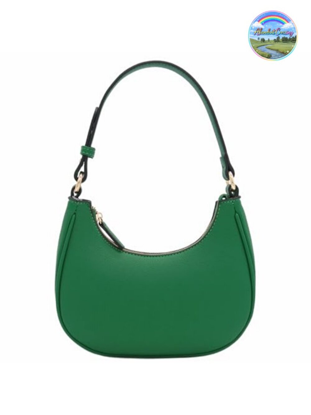 Small Crescent Shoulder Bag Underarm Purse PU Leather Adjustable Strap